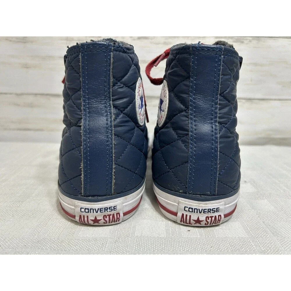 CONVERSE Chuck Taylor SIDE ZIP Blue QUILTED Junior Youth Size 6 Boy Girl Shoe
